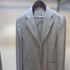 Royal Row Men’s Blazer – Blue-Grey Tallia di Delfino Fabric, Made in Italy